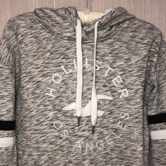 Hollister S LA Gray Silver Hooded Sweatshirt - Picture 3 of 11